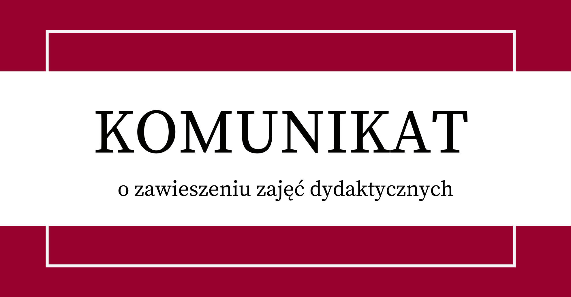 komunikat odwolanie zajec banner